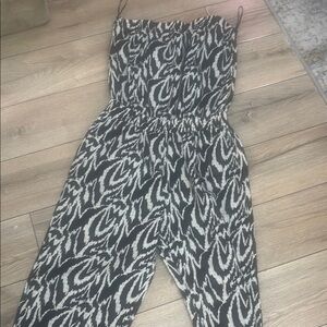 Bishop + Young Black and White Abstract Jumpsuit
